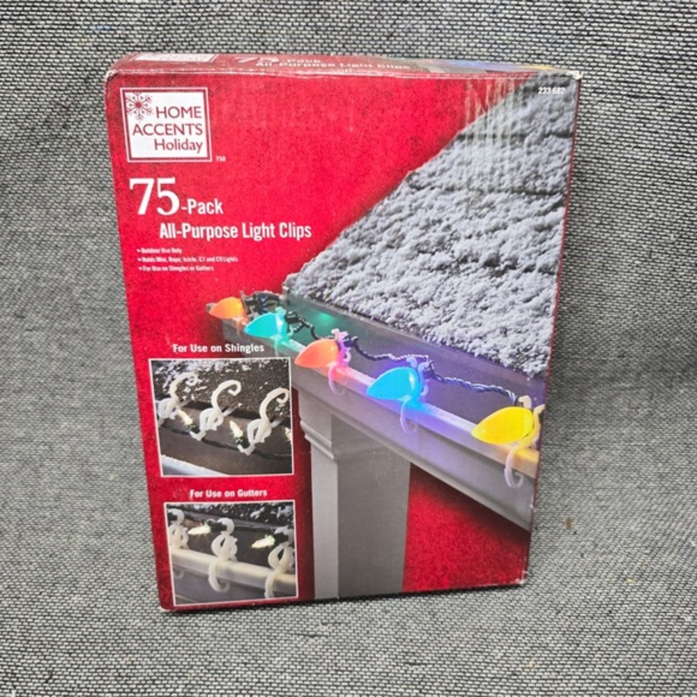 Home‎ Accents Holiday 75 Pack All-Purpose Light Clips Shingles Gutters 233 682